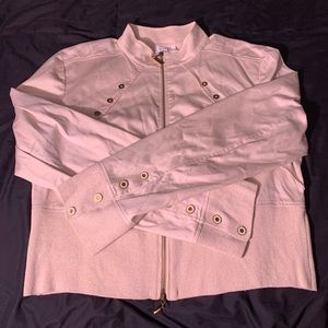 St. John tan beige zip up jacket